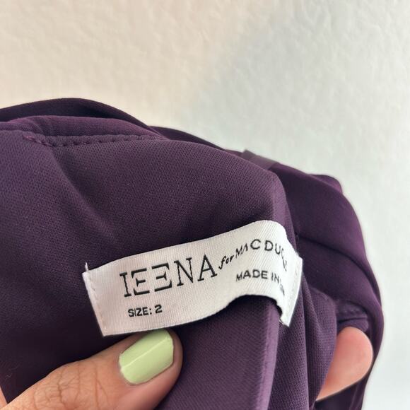 IEENA FOR MAC DUGGAL FOLD OVER ONE SHOULDER GOWN WOMEN DEEP PURPLE SIZE 2 NEW - Picture 3 of 12